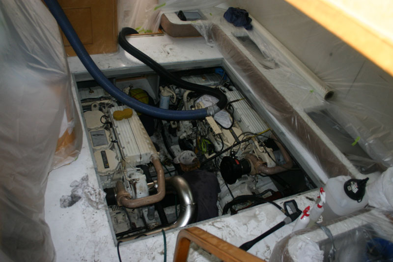 Engine room during Pumping to remove bilge water Engine room during Pumping to remove bilge water